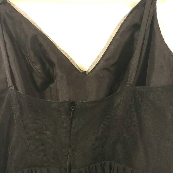 White Vera Wang maxi women size 6 sheer bodice lining stays black holiday event - Picture 5 of 6